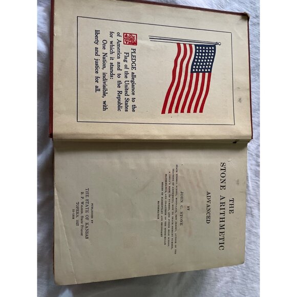 The Stone Arithmetic Advanced State Of Kansas Hardcover 1911 Vintage Book - Picture 5 of 16